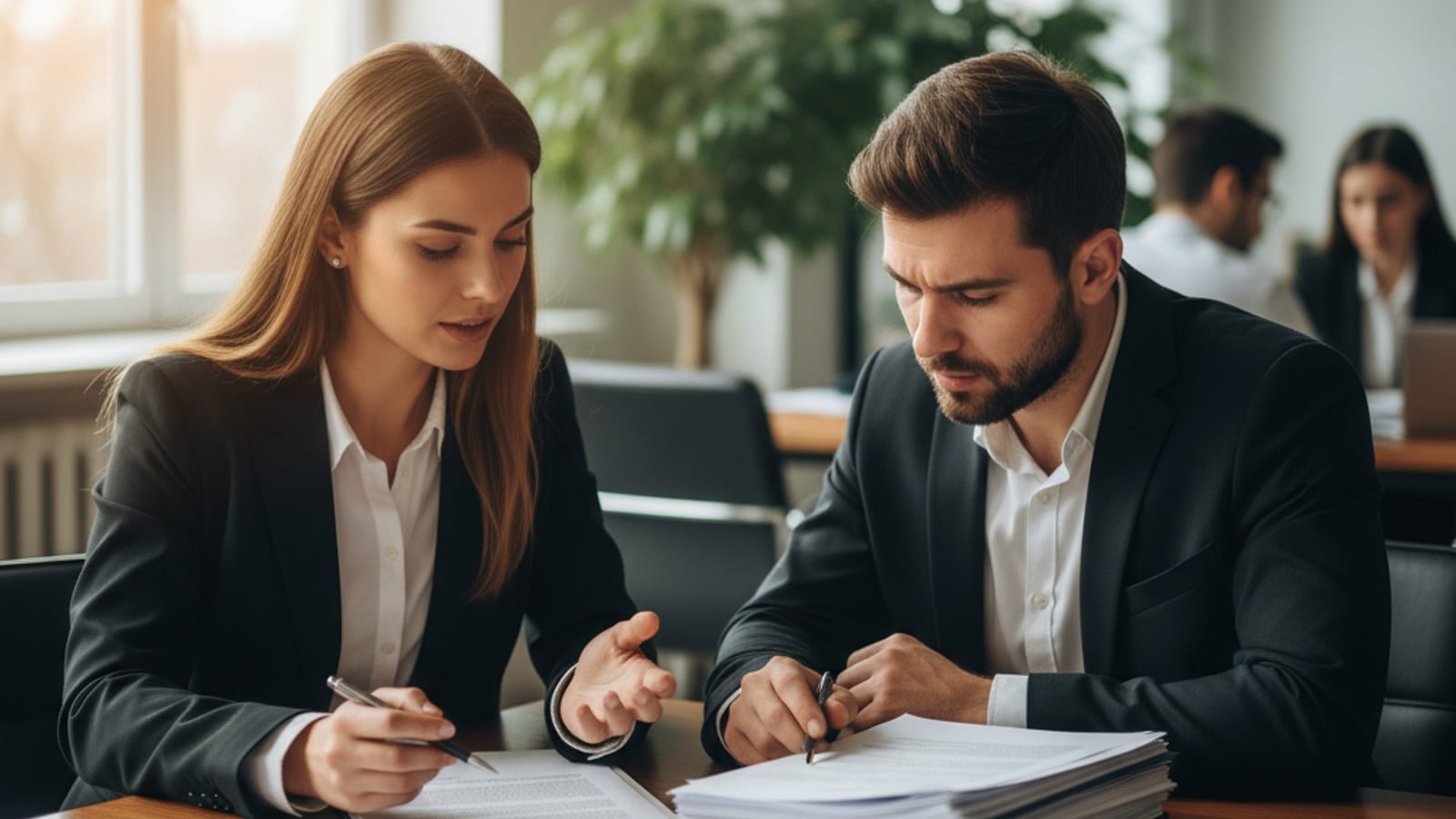 Representação visual de acidente de trabalho com trabalhador lesionado, documentos CAT, atendimento médico, compensação financeira, processo judicial e proteção de direitos